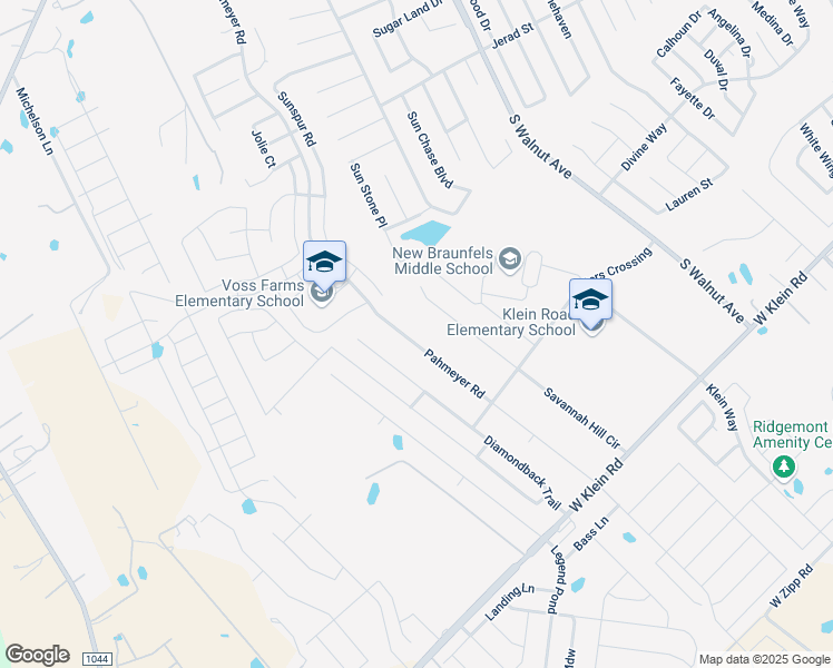 map of restaurants, bars, coffee shops, grocery stores, and more near 2551 Pahmeyer Road in New Braunfels