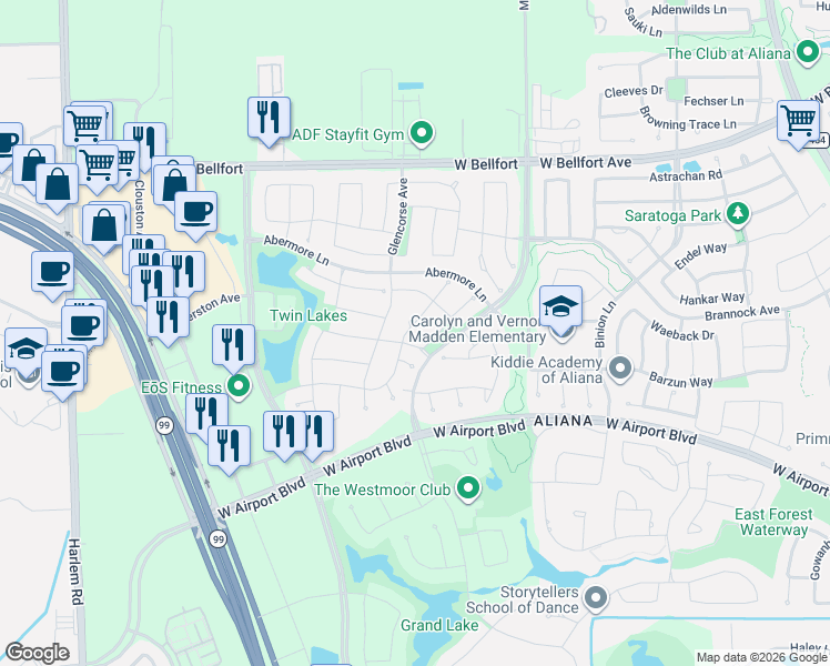 map of restaurants, bars, coffee shops, grocery stores, and more near 10927 Croftmore Drive in Richmond