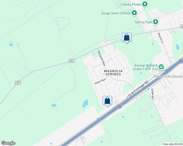 map of restaurants, bars, coffee shops, grocery stores, and more near 334 Posey Pass in New Braunfels