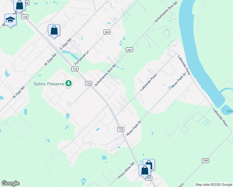map of restaurants, bars, coffee shops, grocery stores, and more near 223 Lakeside Pass in New Braunfels