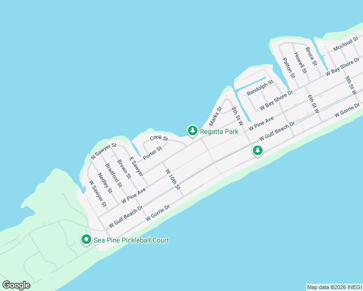 map of restaurants, bars, coffee shops, grocery stores, and more near 965 West Bayshore Drive in Saint George Island