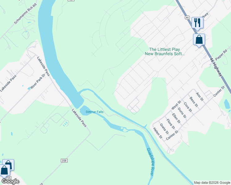 map of restaurants, bars, coffee shops, grocery stores, and more near in Canyon Lake