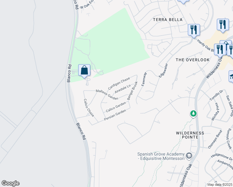map of restaurants, bars, coffee shops, grocery stores, and more near 826 Maltese Garden in San Antonio