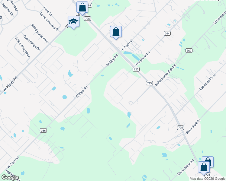 map of restaurants, bars, coffee shops, grocery stores, and more near 129 Ragsdale Way in New Braunfels