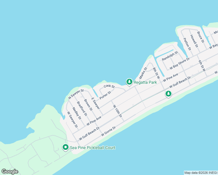 map of restaurants, bars, coffee shops, grocery stores, and more near 335 Cook Street in St. George Island