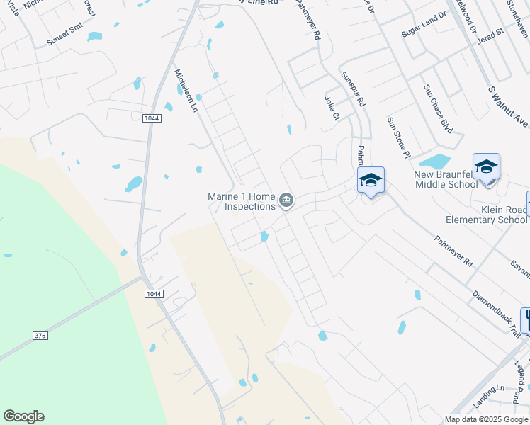 map of restaurants, bars, coffee shops, grocery stores, and more near 2336 Arctic Warbler in New Braunfels