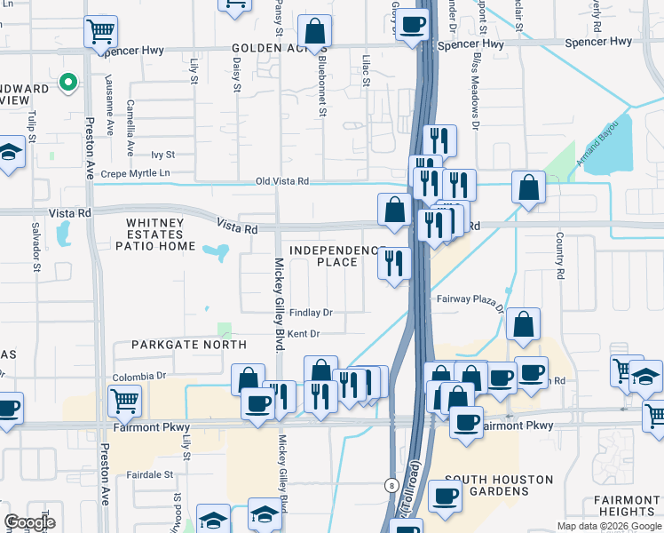 map of restaurants, bars, coffee shops, grocery stores, and more near 3723 Monmouth Lane in Pasadena