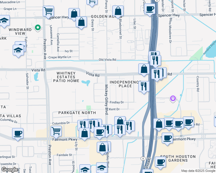 map of restaurants, bars, coffee shops, grocery stores, and more near 3718 Duquesne Lane in Pasadena