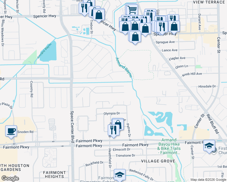 map of restaurants, bars, coffee shops, grocery stores, and more near 6607 Ray Road in Pasadena