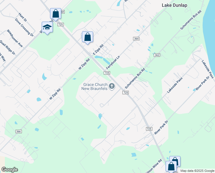 map of restaurants, bars, coffee shops, grocery stores, and more near 131-133 Joanne Cove in New Braunfels