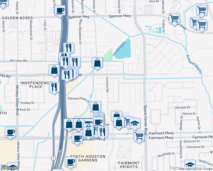 map of restaurants, bars, coffee shops, grocery stores, and more near 5938 Butterfly Circle in Pasadena