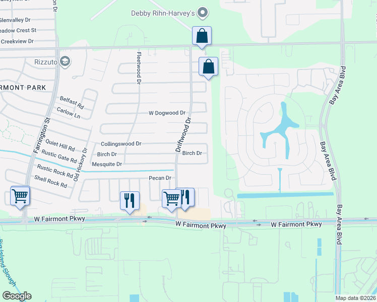 map of restaurants, bars, coffee shops, grocery stores, and more near 11010 Birch Drive in La Porte