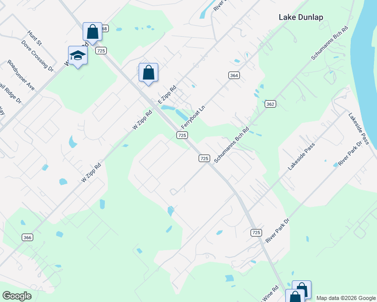 map of restaurants, bars, coffee shops, grocery stores, and more near 131-133 Joanne Cove in New Braunfels
