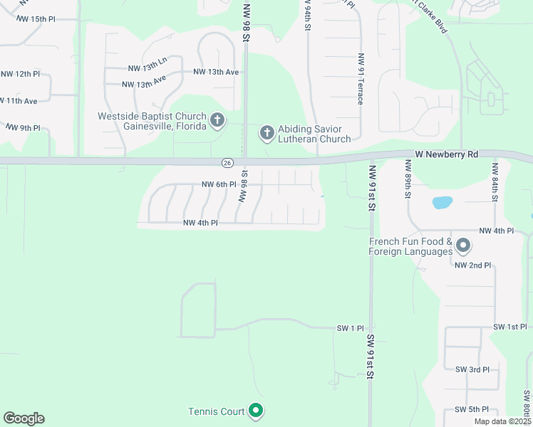 map of restaurants, bars, coffee shops, grocery stores, and more near 428 Northwest 96th Way in Gainesville