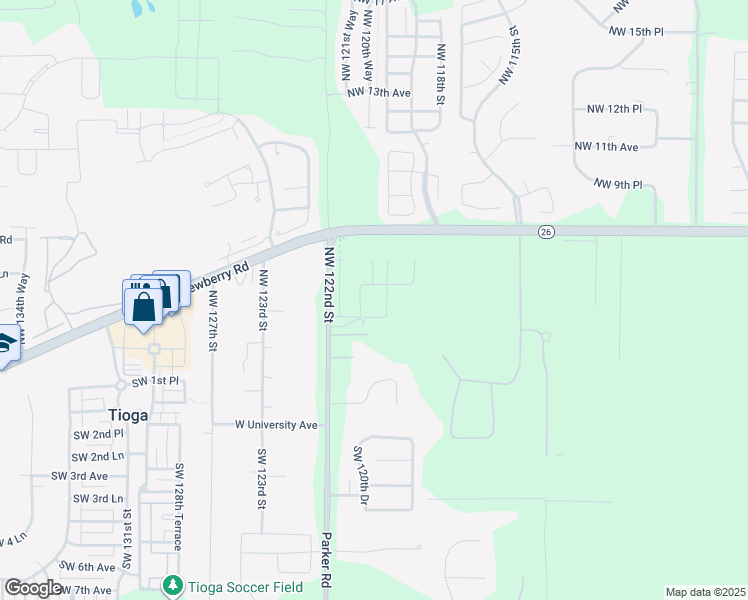 map of restaurants, bars, coffee shops, grocery stores, and more near 658 Northwest 120th Terrace in Gainesville