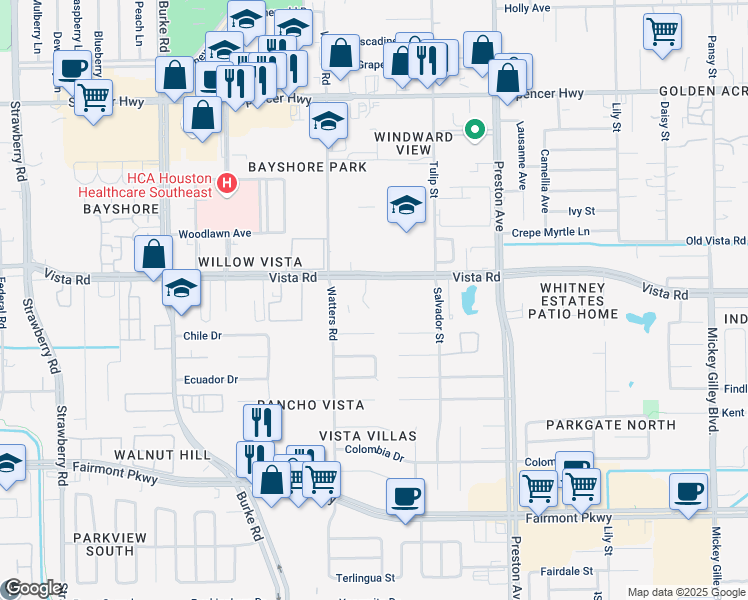map of restaurants, bars, coffee shops, grocery stores, and more near 4230 Vista Road in Pasadena