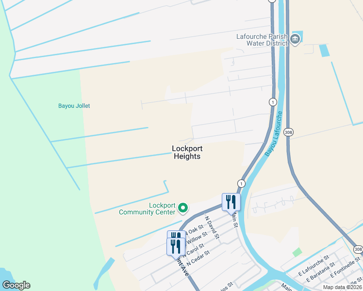 map of restaurants, bars, coffee shops, grocery stores, and more near in Lockport Heights