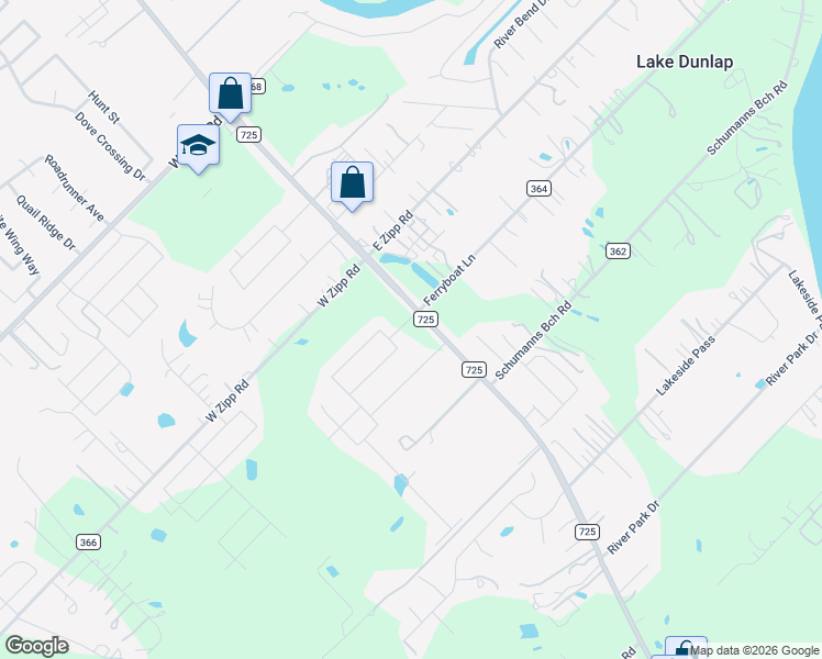 map of restaurants, bars, coffee shops, grocery stores, and more near 126-128 Joanne Cove in New Braunfels
