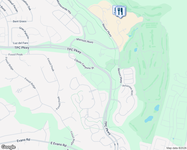 map of restaurants, bars, coffee shops, grocery stores, and more near 22514 Estacado in San Antonio