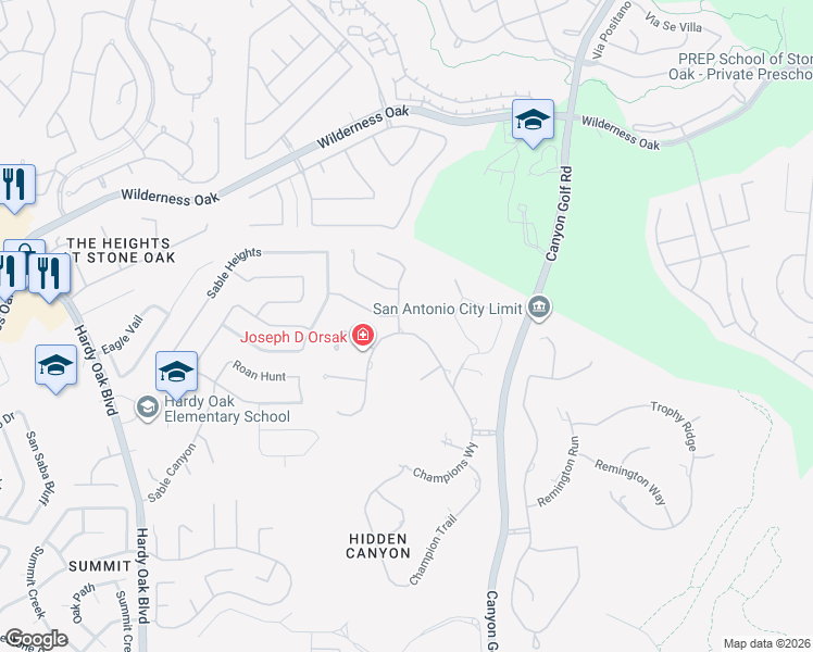 map of restaurants, bars, coffee shops, grocery stores, and more near 406 Cameron Circle in San Antonio