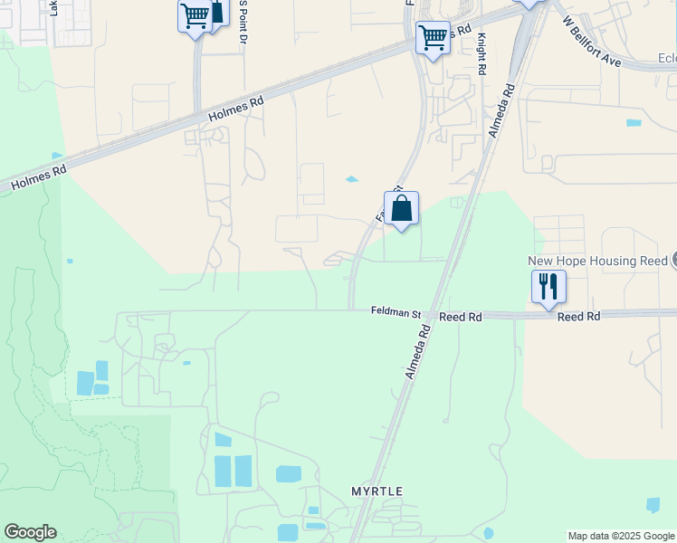 map of restaurants, bars, coffee shops, grocery stores, and more near 10000 Fannin Street in Houston