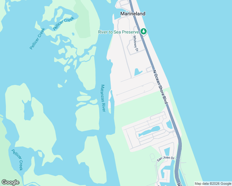 map of restaurants, bars, coffee shops, grocery stores, and more near 39 Deerwood Street in Palm Coast