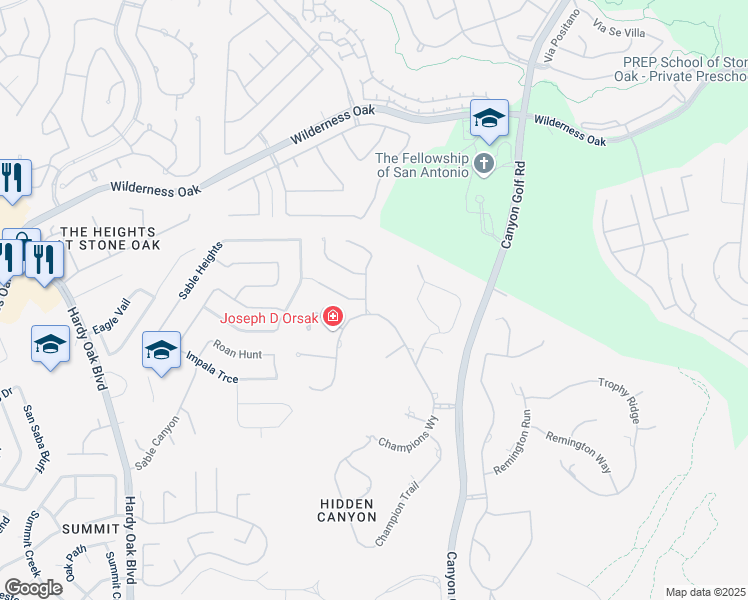 map of restaurants, bars, coffee shops, grocery stores, and more near 406 Cameron Circle in San Antonio