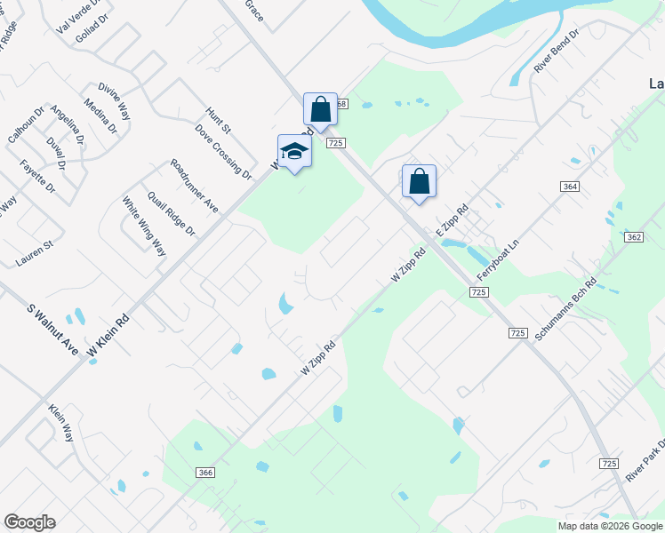 map of restaurants, bars, coffee shops, grocery stores, and more near Field Ridge in New Braunfels