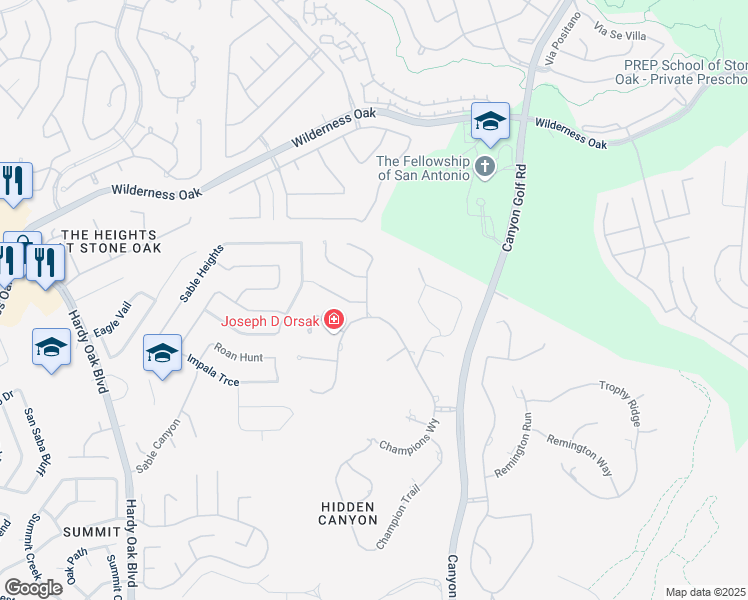 map of restaurants, bars, coffee shops, grocery stores, and more near 406 Cameron Circle in San Antonio