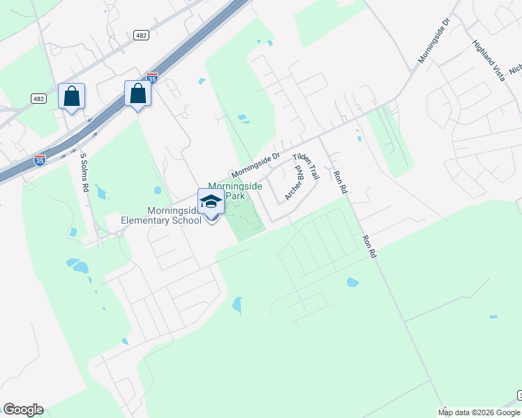 map of restaurants, bars, coffee shops, grocery stores, and more near 634 San Augustine Boulevard in New Braunfels