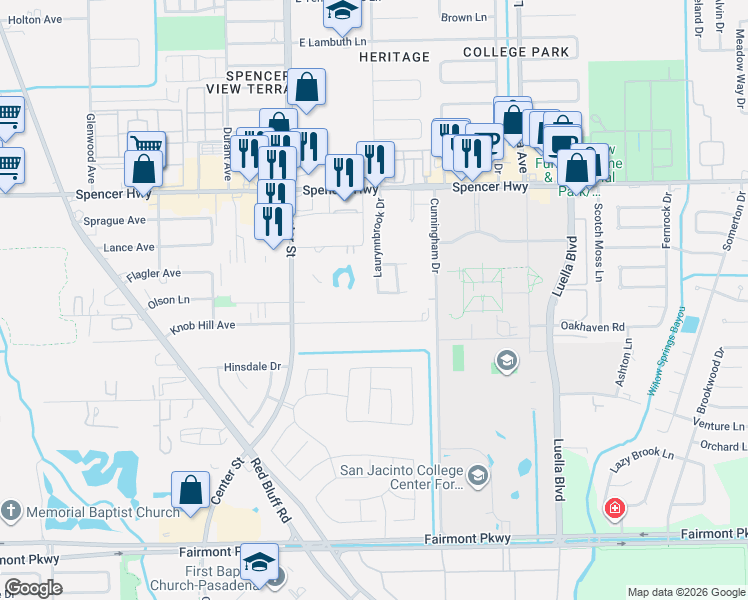 map of restaurants, bars, coffee shops, grocery stores, and more near 7802 Tamora Ln in Pasadena