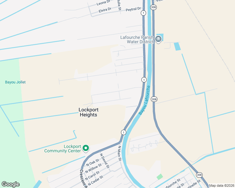 map of restaurants, bars, coffee shops, grocery stores, and more near 201 Lake View Drive in Raceland