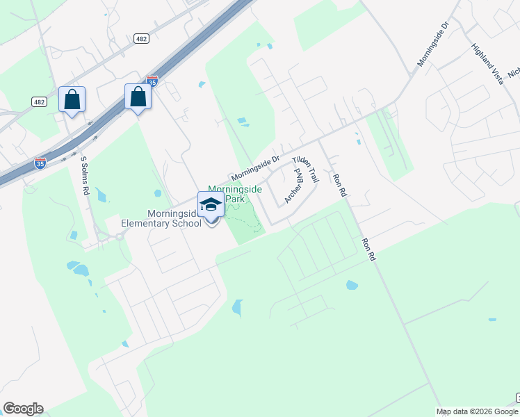 map of restaurants, bars, coffee shops, grocery stores, and more near 634 San Augustine Boulevard in New Braunfels