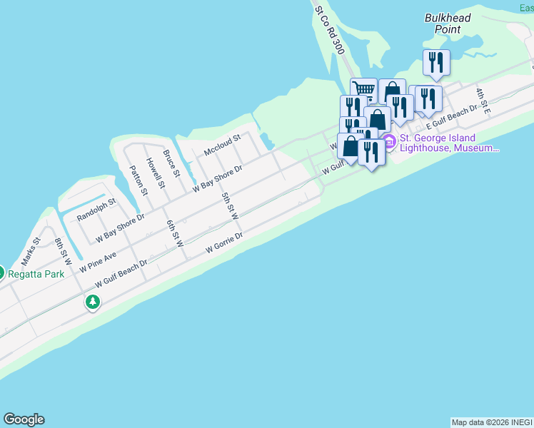 map of restaurants, bars, coffee shops, grocery stores, and more near 441 West Gorrie Drive in Eastpoint
