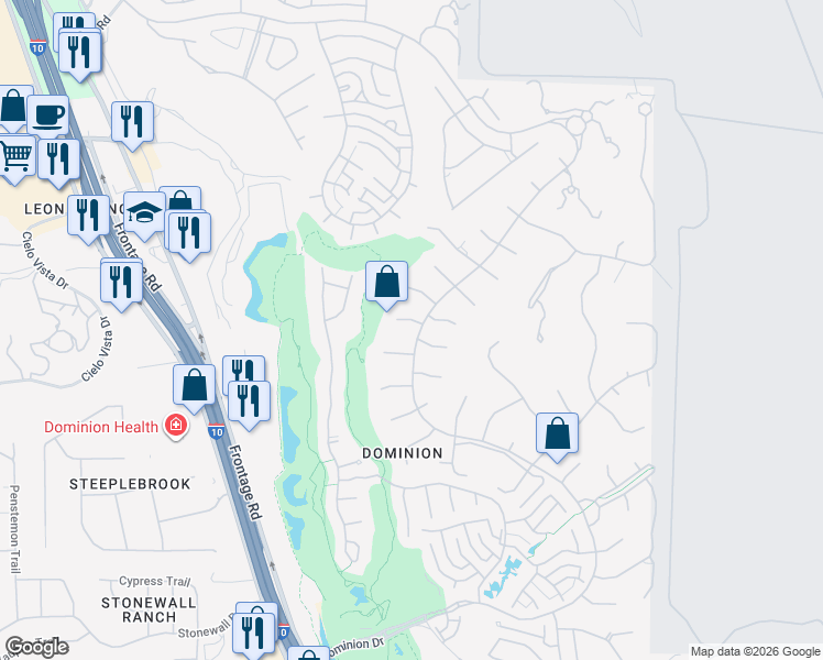 map of restaurants, bars, coffee shops, grocery stores, and more near 5 Henly Lane in San Antonio