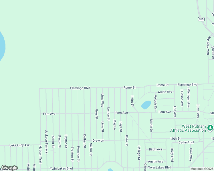 map of restaurants, bars, coffee shops, grocery stores, and more near Lime Way in Interlachen