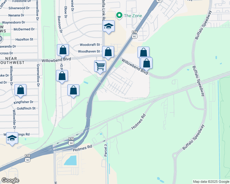 map of restaurants, bars, coffee shops, grocery stores, and more near 11603 Main Cypress Drive in Houston