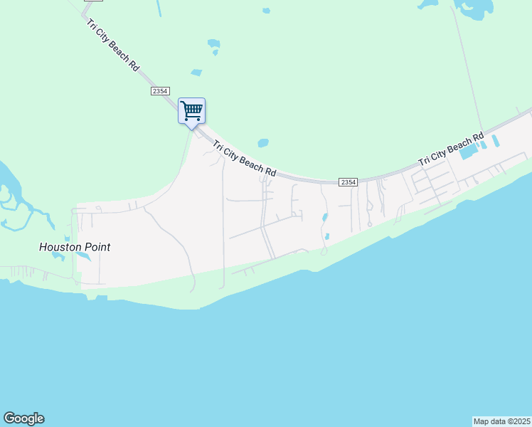 map of restaurants, bars, coffee shops, grocery stores, and more near Houston Point Drive in Beach City