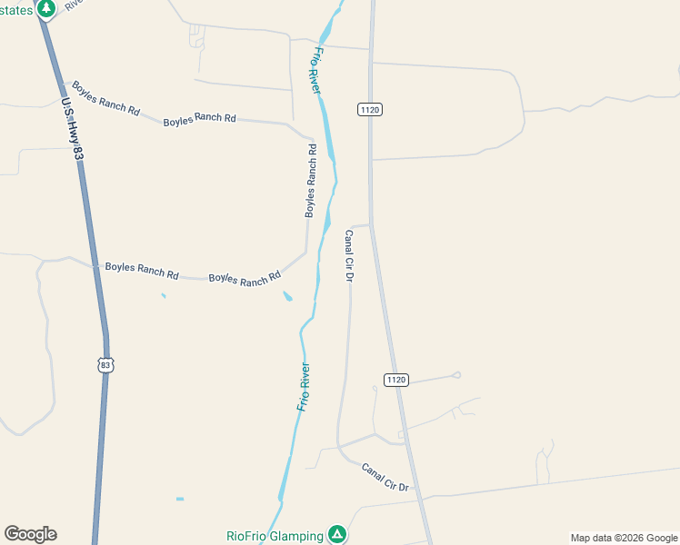 map of restaurants, bars, coffee shops, grocery stores, and more near 239 Canal Circle Drive in Rio Frio