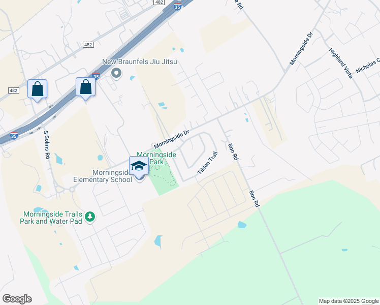 map of restaurants, bars, coffee shops, grocery stores, and more near 639 Lubbock Lane in New Braunfels