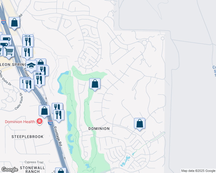 map of restaurants, bars, coffee shops, grocery stores, and more near 9 Reading Lane in San Antonio