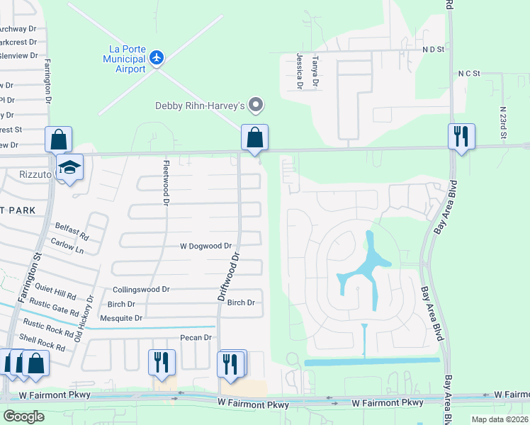 map of restaurants, bars, coffee shops, grocery stores, and more near 11099 Spruce Drive North in La Porte