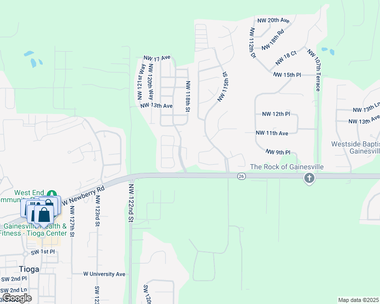 map of restaurants, bars, coffee shops, grocery stores, and more near 921 Northwest 10th Avenue in Gainesville