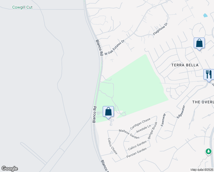 map of restaurants, bars, coffee shops, grocery stores, and more near 23750 Blanco Road in San Antonio