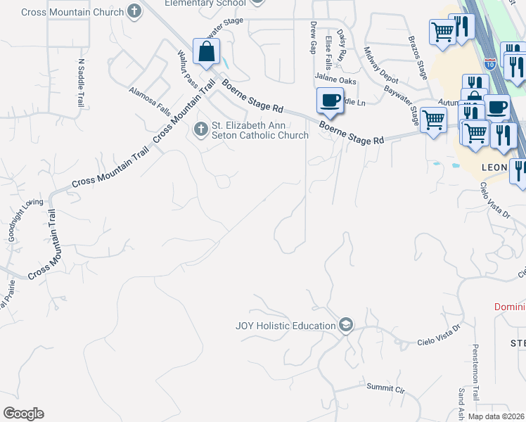 map of restaurants, bars, coffee shops, grocery stores, and more near 8218 San Fidel Way in San Antonio