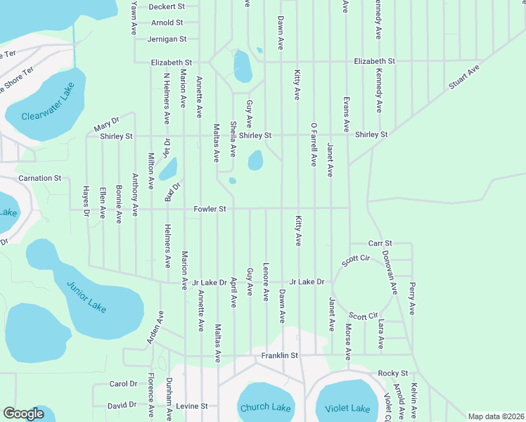 map of restaurants, bars, coffee shops, grocery stores, and more near 405 Dawn Avenue in Interlachen