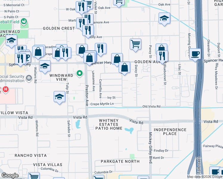 map of restaurants, bars, coffee shops, grocery stores, and more near 4810 Honeysuckle Lane in Pasadena
