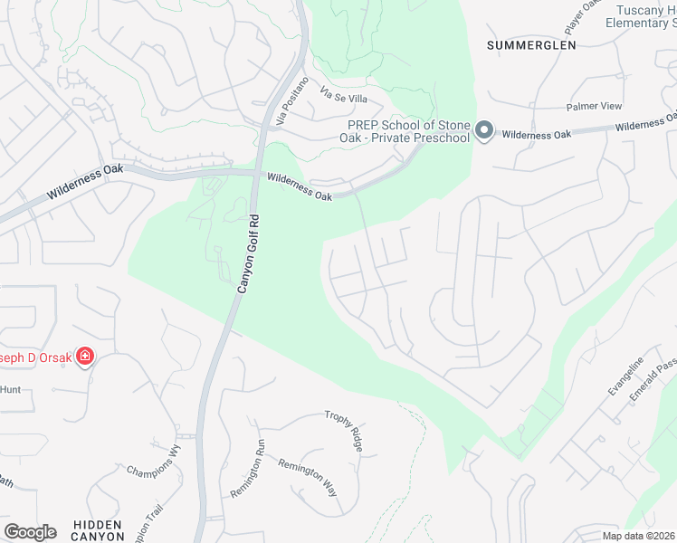 map of restaurants, bars, coffee shops, grocery stores, and more near 23811 Fairway Canyon in San Antonio