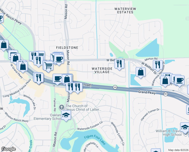map of restaurants, bars, coffee shops, grocery stores, and more near 4827 Lake Daniel Court in Richmond