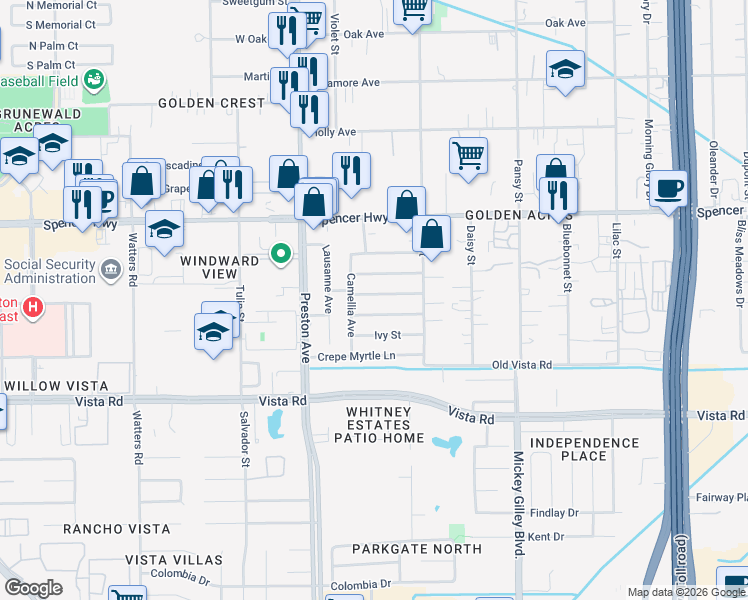 map of restaurants, bars, coffee shops, grocery stores, and more near 4810 Honeysuckle Lane in Pasadena
